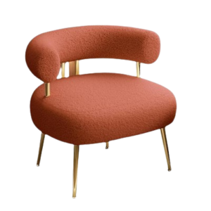 Round Upholstered Barrel Arm Chair