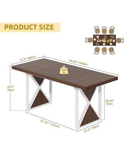 Farmhouse Dining Table for 6-8 People - Image 4
