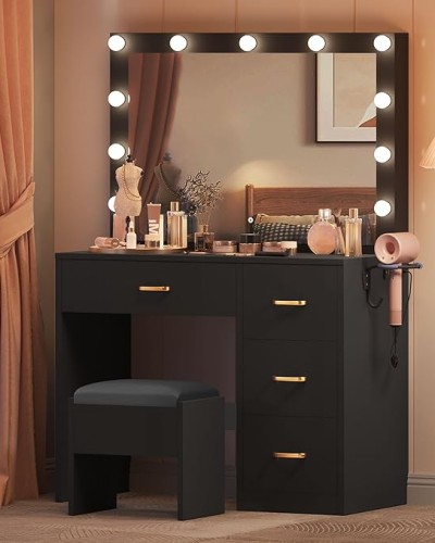Makeup Vanity Table with Large Mirror