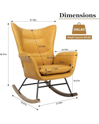 Rocking Chair with Wooden Base - Image 5