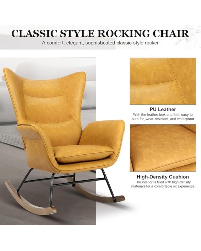 Rocking Chair with Wooden Base - Image 3