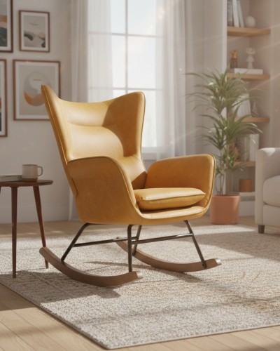 Rocking Chair with Wooden Base
