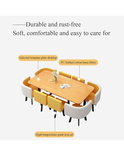 Rounded Dining table set for 6,7 Piece - Image 3