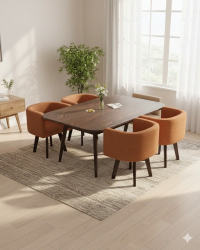 Rounded Dining table set for 6,7 Piece