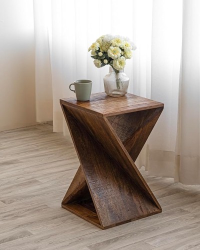Twisted X Shape End Table