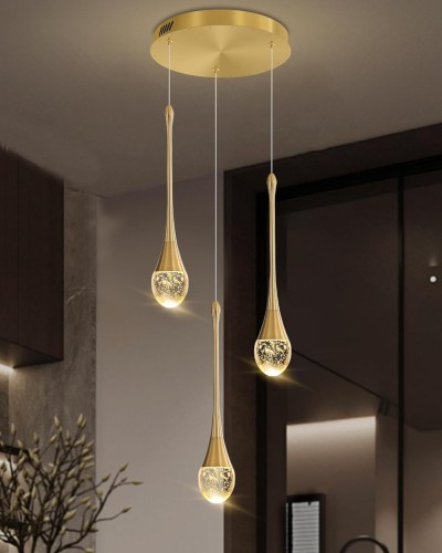 3-Lights Silver Crystal Chandelier