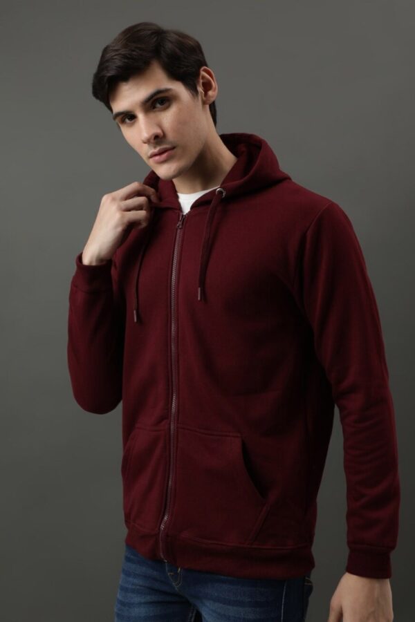 Hooded Cotton Front-Open Sweatshirt - Image 4