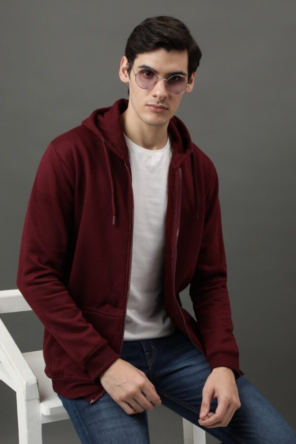 Hooded Cotton Front-Open Sweatshirt - Image 6