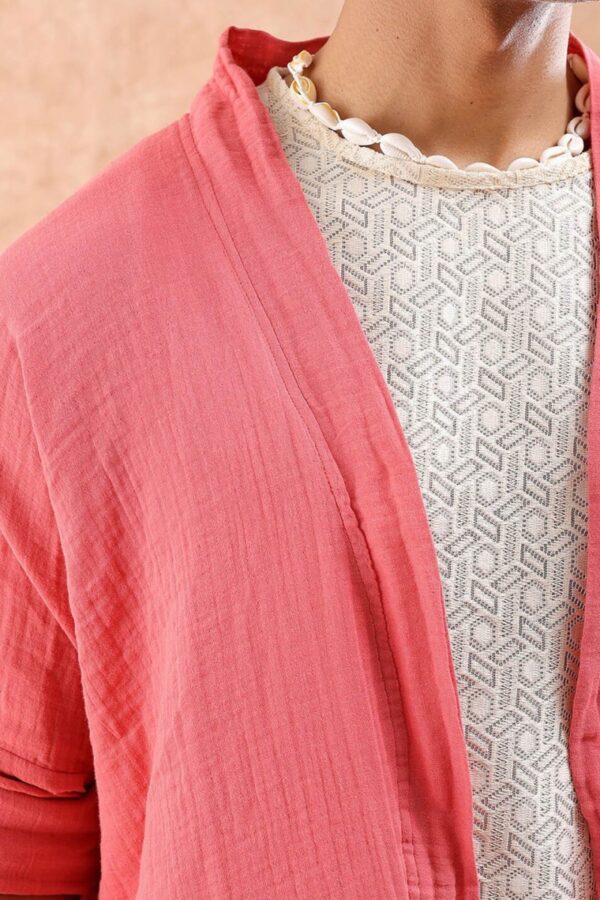 Longline Pure Cotton Open Front Shrug - Image 2