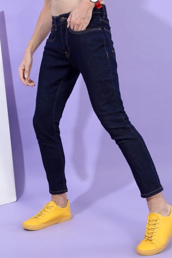 Men's Blue Tapered Fit Jeans - Image 4