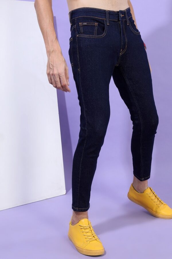 Men's Blue Tapered Fit Jeans - Image 5