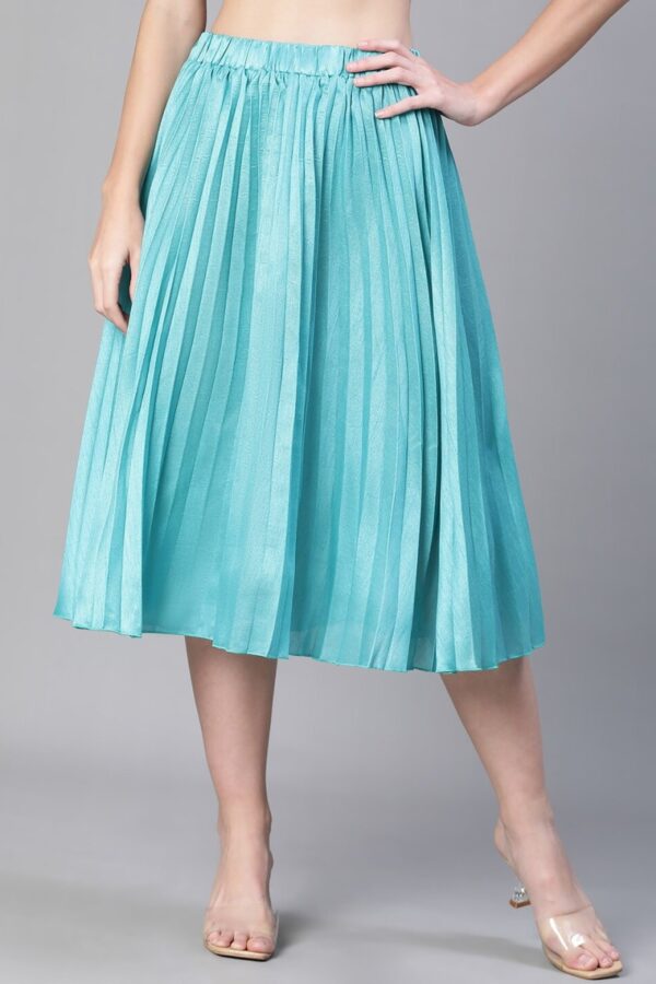 Ruffle A Line Satin Skirt
