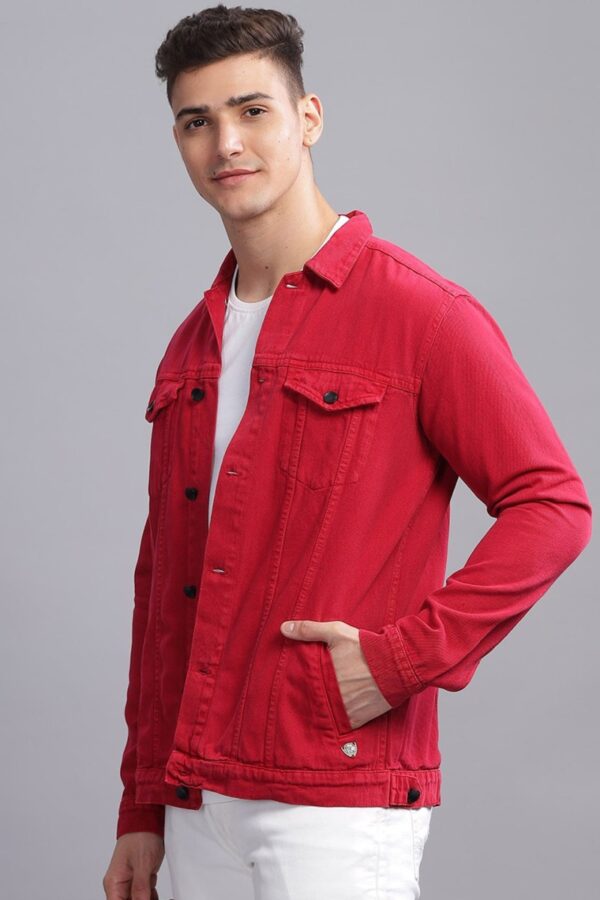 Spread Collar Denim Jacket - Image 3
