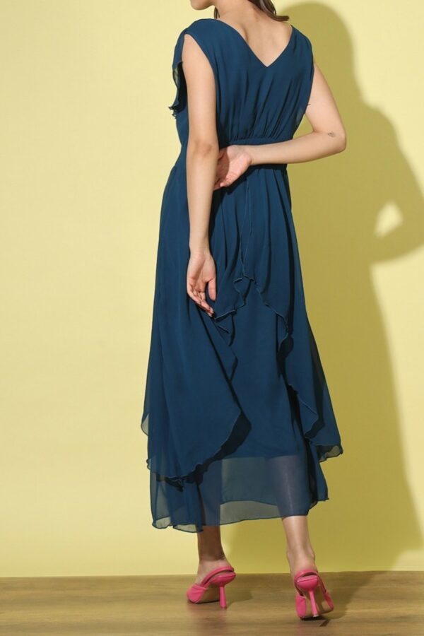 Summer Deep V Neck Knotted Dress - Image 5