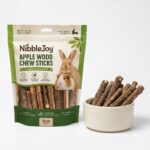 NibbleJoy Apple Wood Chew Sticks for Rabbits & Guinea Pigs – 10 oz