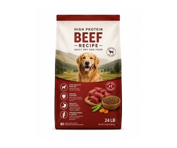 High Protein Beef Recipe Adult Dry Dog Food – 24 lb