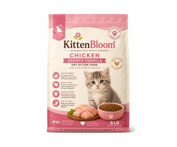 KittenBloom Chicken Growth Formula Dry Kitten Food – 6 lb