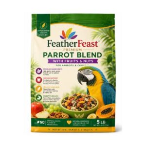 FeatherFeast Premium Parrot Blend with Fruits & Nuts – 5 lb
