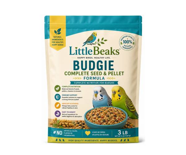 LittleBeaks Budgie Complete Seed & Pellet Formula – 3 lb