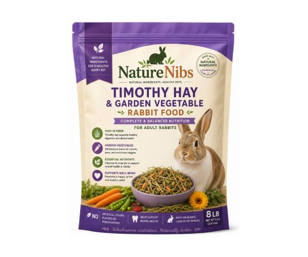 NatureNibs Timothy Hay & Garden Vegetable Rabbit Food – 8 lb