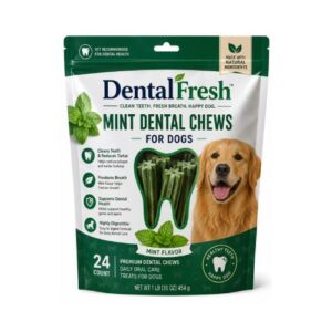 DentalFresh Mint Dental Chews for Dogs – 24 Count