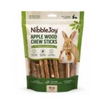 NibbleJoy Apple Wood Chew Sticks for Rabbits & Guinea Pigs – 10 oz