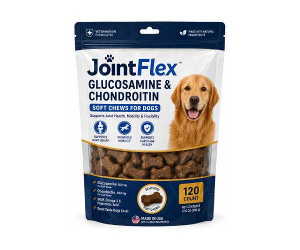 JointFlex Glucosamine & Chondroitin Soft Chews for Dogs – 120