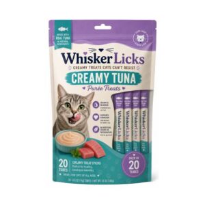 WhiskerLicks Creamy Tuna Purée Treats – Pack of 20 Tubes
