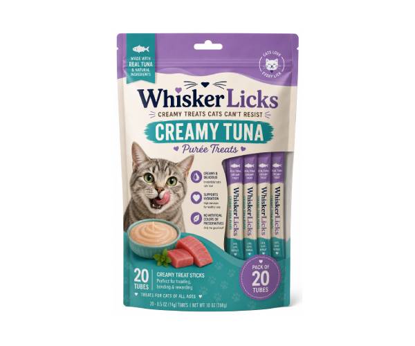 WhiskerLicks Creamy Tuna Purée Treats – Pack of 20 Tubes