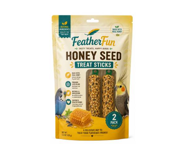FeatherFun Honey Seed Treat Sticks – 2 Pack