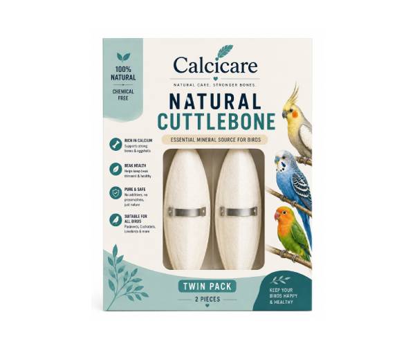Calcicare Natural Cuttlebone for Birds – Twin Pack