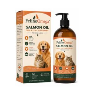 FelineOmega Salmon Oil Skin & Coat Supplement – 16 oz