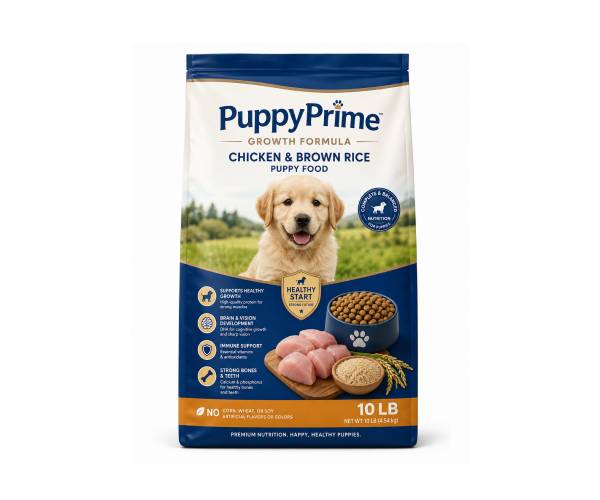 PuppyPrime Growth Formula Chicken & Brown Rice Puppy Food – 10 lb