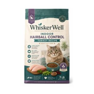 WhiskerWell Indoor Hairball Control Turkey Recipe Cat Food – 7 lb