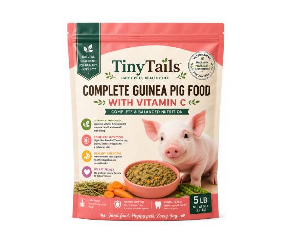 TinyTails Complete Guinea Pig Food with Vitamin C – 5 lb