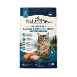 NaturePaws Grain-Free Salmon & Whitefish Recipe Adult Cat Food – 8 lb