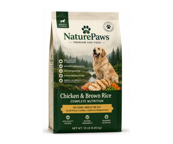 Chicken & Brown Rice Complete Nutrition Dry Dog Food – 15 lb