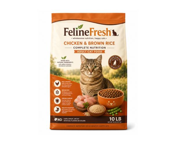 FelineFresh Chicken & Brown Rice Complete Nutrition Adult Cat Food – 10 lb